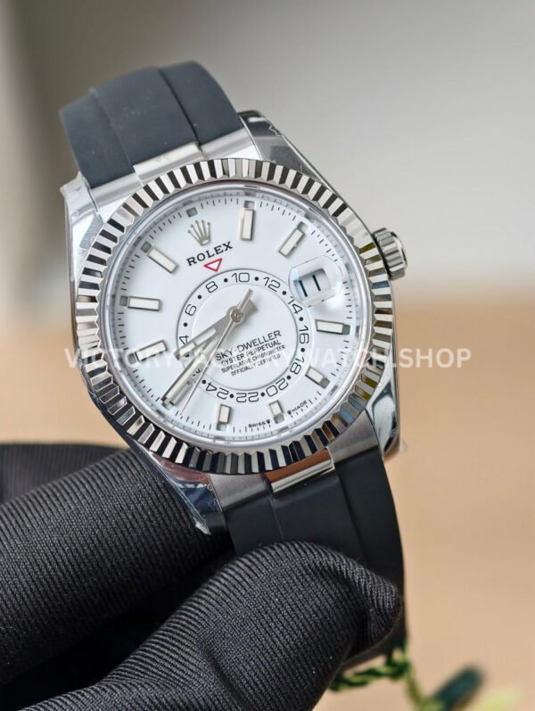 ZF Factory CounterWeight Rolex Sky-Dweller 336239 0003 42mm White Gold OysterFlex White Dial (6) ZF Factory Counterweight Rolex Sky-Dweller 336239-0003 42mm White Gold OysterFlex White Dial