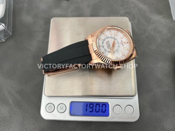 ZF Factory Counterweight Rolex Sky-Dweller 336235-0003 42mm Rose Gold Oysterflex White Dial (1) ZF Factory Counterweight Rolex Sky-Dweller 336235-0003 42mm Rose Gold Oysterflex White Dial