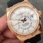 ZF Factory Counterweight Rolex Sky-Dweller 336235-0003 42mm Rose Gold Oysterflex White Dial (2) ZF Factory Counterweight Rolex Sky-Dweller 336235-0003 42mm Rose Gold Oysterflex White Dial