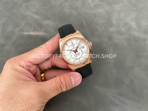 ZF Factory Counterweight Rolex Sky-Dweller 336235-0003 42mm Rose Gold Oysterflex White Dial (3) ZF Factory Counterweight Rolex Sky-Dweller 336235-0003 42mm Rose Gold Oysterflex White Dial