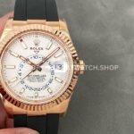 ZF Factory Counterweight Rolex Sky-Dweller 336235-0003 42mm Rose Gold Oysterflex White Dial (9) rolex sky dweller super clone 42mm zf factory watch