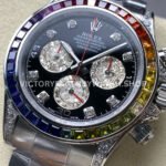 ZF Factory Rolex Daytona 116599RBOW 40mm White Gold Black Dial (5) ZF Factory Rolex Daytona 116599RBOW 40mm White Gold Rainbow Bezel Diamond Black Dial