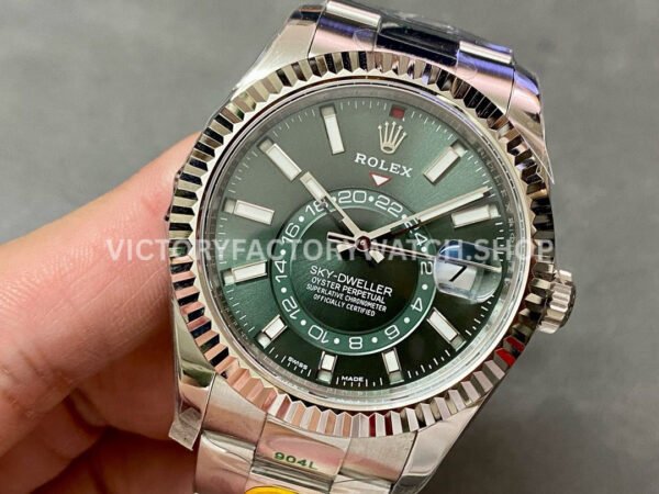 ZF Factory Rolex Sky-Dweller 336934-0001 42mm White Gold 904L Green Dial (1) ZF Factory Rolex Sky-Dweller 336934-0001 42mm White Gold 904L Green Dial