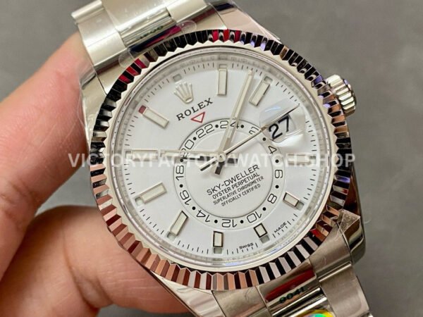 ZF Factory Rolex Sky-Dweller 336934-0003 42mm White Gold 904L White Dial (1) ZF Factory Rolex Sky-Dweller 336934-0003 42mm White Gold 904L White Dial