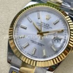 ZQ Factory Rolex Datejust 126333-0001 41mm Half Yellow Gold Silver Dial