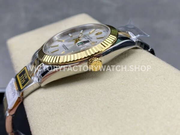 ZQ Factory Rolex Datejust 126333-0001 41mm Half Yellow Gold Silver Dial