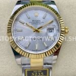 ZQ Factory Rolex Datejust 126333-0001 41mm Half Yellow Gold Silver Dial