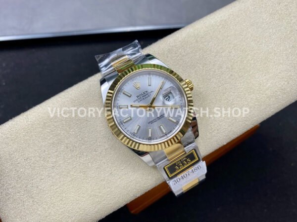 ZQ Factory Rolex Datejust 126333-0001 41mm Half Yellow Gold Silver Dial