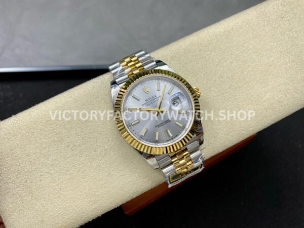 ZQ Factory Rolex Datejust 126333-0002 41mm Half Yellow Gold Silver Dial Jubilee