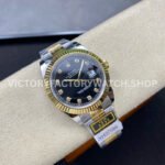 ZQ Factory Rolex Datejust 126333-0005 41mm Half Yellow Gold Diamond Black Dial