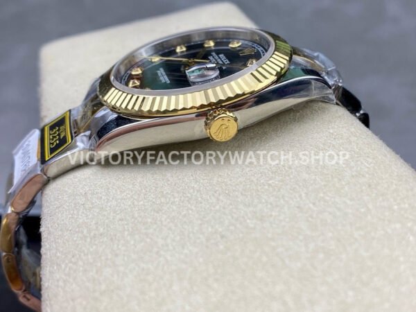 ZQ Factory Rolex Datejust 126333-0005 41mm Half Yellow Gold Diamond Black Dial