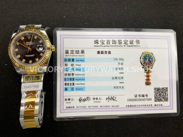 ZQ Factory Rolex Datejust 126333-0005 41mm Half Yellow Gold Diamond Black Dial