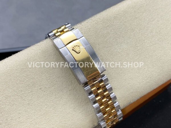 ZQ Factory Rolex Datejust 126333-0006 41mm Half Yellow Gold Diamond Black Dial Jubilee