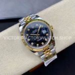 ZQ Factory Rolex Datejust 126333-0006 41mm Half Yellow Gold Diamond Black Dial Jubilee