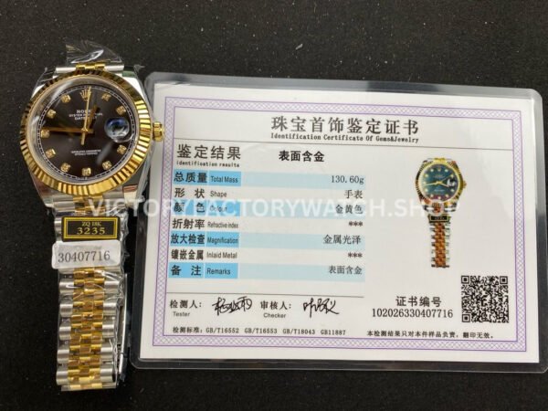 ZQ Factory Rolex Datejust 126333-0006 41mm Half Yellow Gold Diamond Black Dial Jubilee