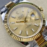 ZQ Factory Rolex Datejust 126333-0009 41mm Half Yellow Gold Champagne Dial