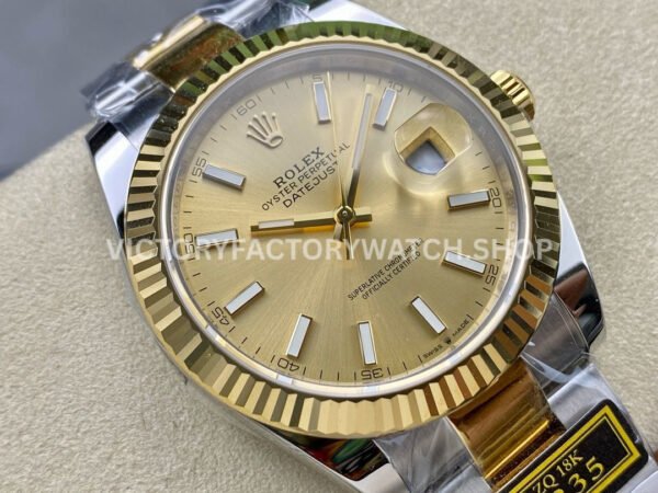 ZQ Factory Rolex Datejust 126333-0009 41mm Half Yellow Gold Champagne Dial