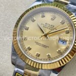 ZQ Factory Rolex Datejust 126333-0011 41mm Half Yellow Gold Diamond Champagne Dial