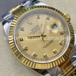 ZQ Factory Rolex Datejust 126333-0011 41mm Half Yellow Gold Diamond Champagne Dial