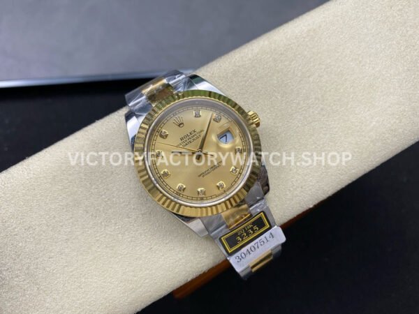 ZQ Factory Rolex Datejust 126333-0011 41mm Half Yellow Gold Diamond Champagne Dial