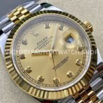 ZQ Factory Rolex Datejust 126333-0012 41mm Half Yellow Gold Diamond Champagne Dial Jubilee