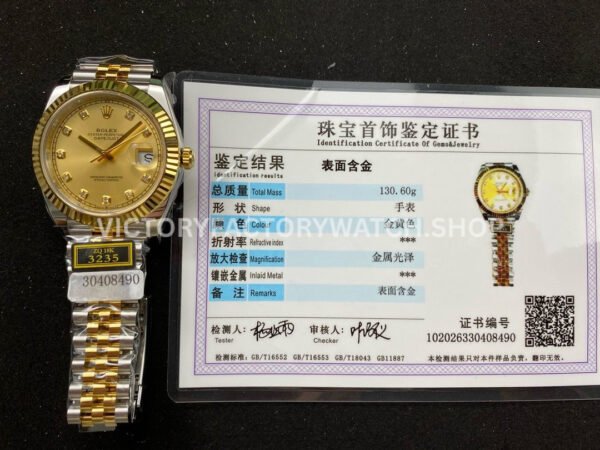 ZQ Factory Rolex Datejust 126333-0012 41mm Half Yellow Gold Diamond Champagne Dial Jubilee