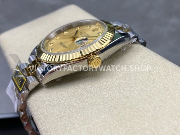 ZQ Factory Rolex Datejust 126333-0012 41mm Half Yellow Gold Diamond Champagne Dial Jubilee