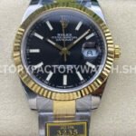 ZQ Factory Rolex Datejust 126333-0013 41mm Half Yellow Gold Black Dial