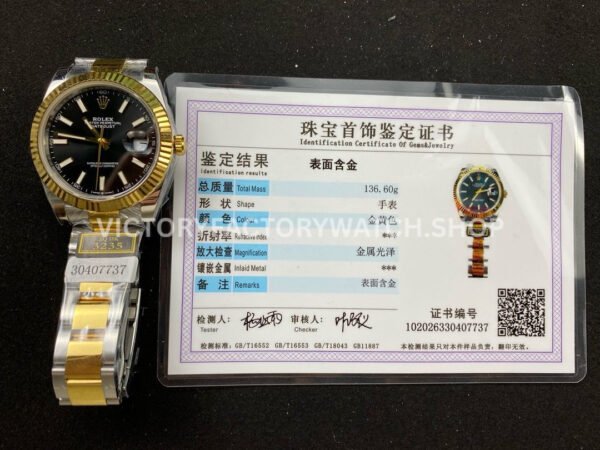 ZQ Factory Rolex Datejust 126333-0013 41mm Half Yellow Gold Black Dial