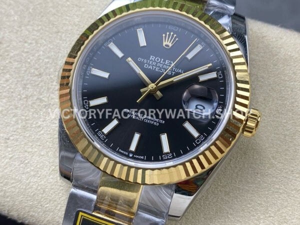 ZQ Factory Rolex Datejust 126333-0013 41mm Half Yellow Gold Black Dial