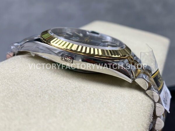 ZQ Factory Rolex Datejust 126333-0014 41mm Half Yellow Gold Black Dial Jubilee