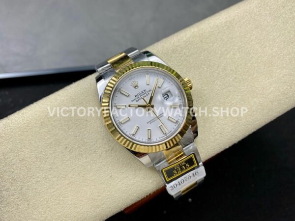 ZQ Factory Rolex Datejust 126333-0015 41mm Half Yellow Gold White Dial