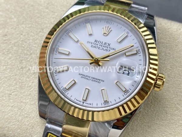 ZQ Factory Rolex Datejust 126333-0015 41mm Half Yellow Gold White Dial