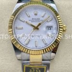 ZQ Factory Rolex Datejust 126333-0015 41mm Half Yellow Gold White Dial
