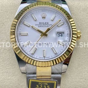 ZQ Factory Rolex Datejust 126333-0015 41mm Half Yellow Gold White Dial
