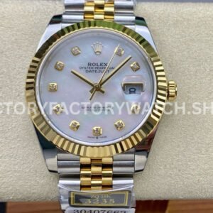 ZQ Factory Rolex Datejust 126333-0018 41mm Half Yellow Gold Diamond Mother Of Pearl Dial Jubilee