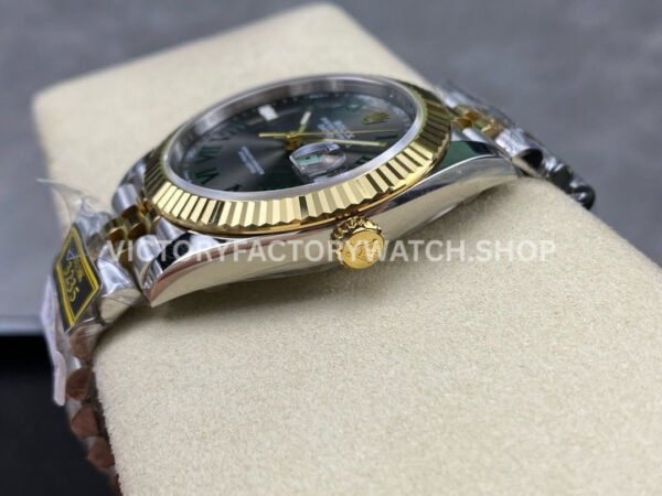 ZQ Factory Rolex Datejust 126333-0020 41mm Half Yellow Gold Roman Numerals Wimbledon Grey Dial Jubilee