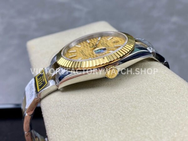ZQ Factory Rolex Datejust 126333-0021 41mm Half Yellow Gold Fluted Motif Gold Dial