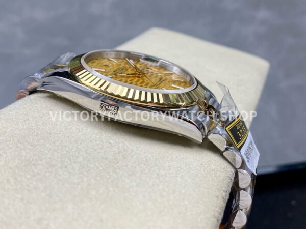 ZQ Factory Rolex Datejust 126333-0022 41mm Half Yellow Gold Fluted Motif Gold Dial Jubilee