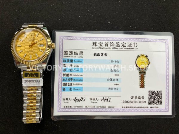 ZQ Factory Rolex Datejust 126333-0022 41mm Half Yellow Gold Fluted Motif Gold Dial Jubilee