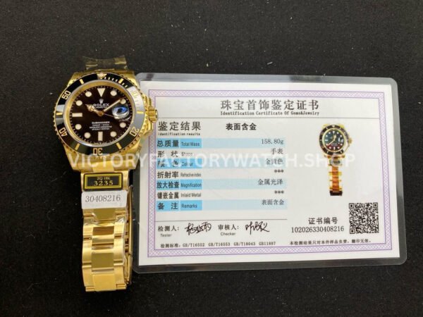 ZQ Factory Rolex Submariner 126618LN 41mm Full Yellow Gold Black Dial