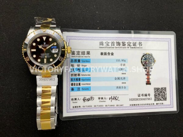 ZQ Factory Rolex Submariner 116613LN 40mm Half Yellow Gold Black Dial