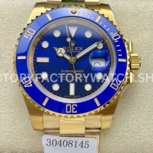 ZQ Factory Rolex Submariner Date 116618LB 40mm Full Yellow Gold Blue Dial (10) ZQ Factory Rolex Submariner 116618LB super clone 40mm