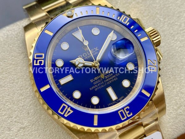 ZQ Factory Rolex Submariner 116618LB 40mm Full Yellow Gold Blue Dial