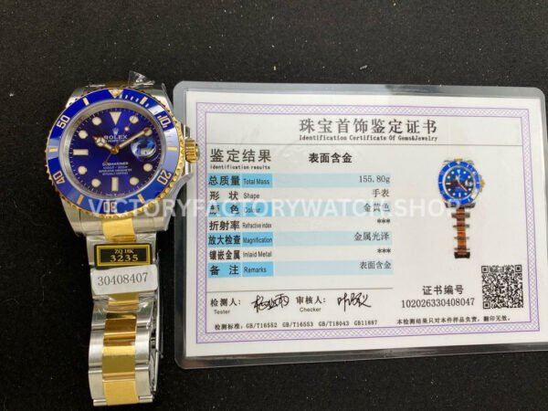 ZQ Factory Rolex Submariner 126613LB 41mm Half Yellow Gold Blue Dial