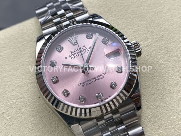 8+ Factory Counterweight Rolex Datejust 278274-0032 31mm Full Steel Diamond Pink Dial Jubilee