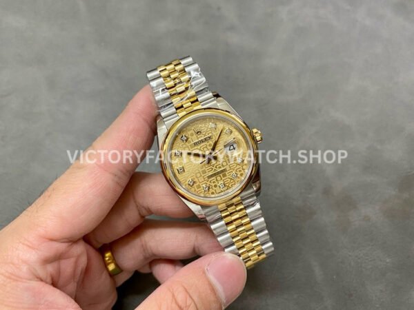 A+ Factory Rolex Datejust 126203-0033 36mm Half Yellow Gold Diaond Mop Champagne Computer Dial Jubilee (10) A+ Factory Rolex Datejust 126203-0033 36mm Half Yellow Gold Diaond Mop Champagne Computer Dial Jubilee