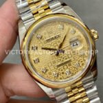 A+ Factory Rolex Datejust 126203-0033 36mm Half Yellow Gold Diaond Mop Champagne Computer Dial Jubilee (7) A+ Factory Rolex Datejust 126203-0033 36mm Half Yellow Gold Diaond Mop Champagne Computer Dial Jubilee