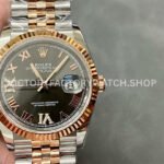 A+ Factory Rolex Datejust 126231-0023 36mm Half Rose Gold Roman Numerals Diamond Grey Dial Jubilee (5) Datejust 126231 grey dial diamond two tone replica