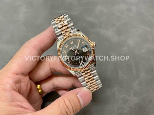 A+ Factory Rolex Datejust 126231-0023 36mm Half Rose Gold Roman Numerals Diamond Grey Dial Jubilee (6) A+ Factory Rolex Datejust 126231-0023 36mm Half Rose Gold Roman Numerals Diamond Grey Dial Jubilee